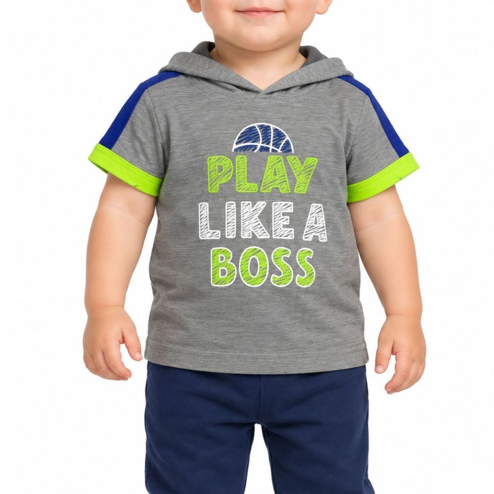 🔥5 for $30🔥 Athletic Works “Play Like a Boss” Hooded T-Shirt | Size 12M